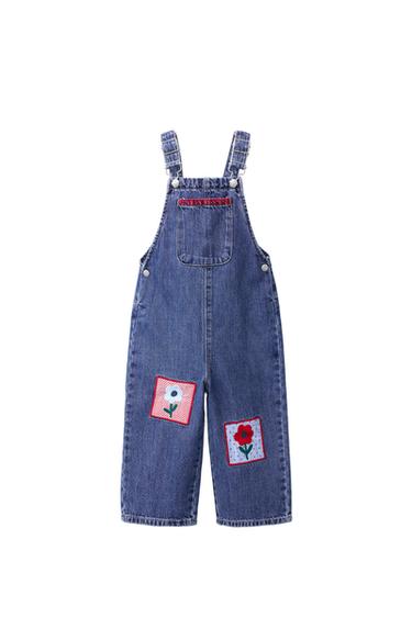 Zara Длинный джинсовый комбинезон с вышивкой купить с доставкой.