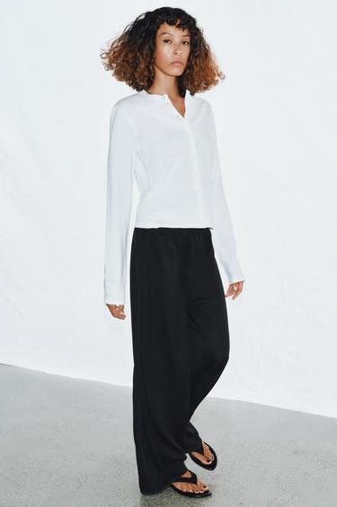 Zara Футболка на пуговицах из 100% хлопка купить с доставкой.