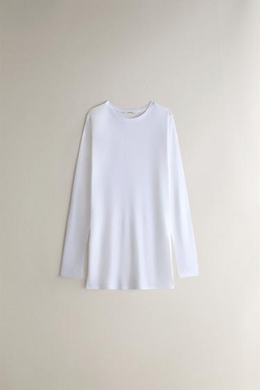 Zara Прозрачная футболка с длинным рукавом