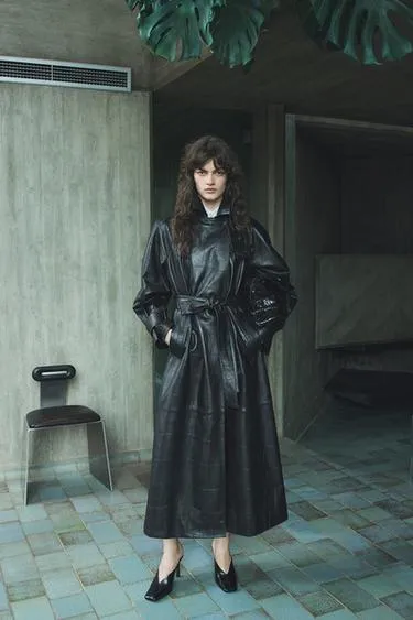 Длинный тренч из 100% кожи — Zw Collection