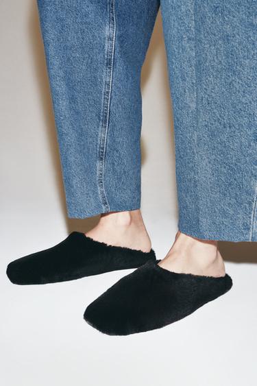 Zara Лимитированные кожаные туфли на плоской подошве
