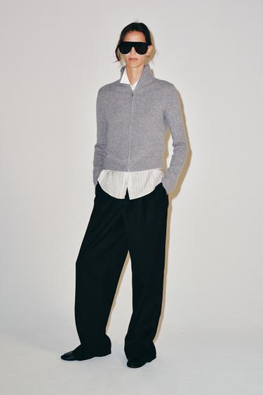 Zara Кардиган на молнии из 100% шерсти