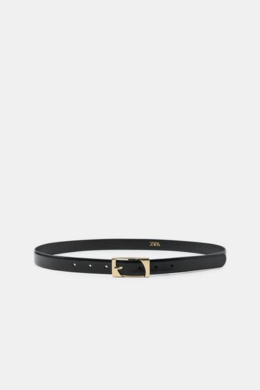 Zara Ремень из 100% кожи с прямоугольной пряжкой