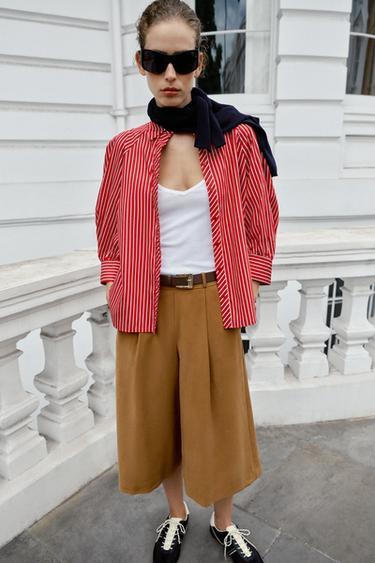 Zara Длинные шорты с ремнем