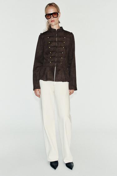 Zara Жакет с баской и пуговицами