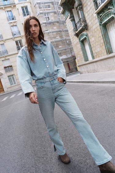 Zara Джинсы Z1975 прямого кроя со средней посадкой и заклепками