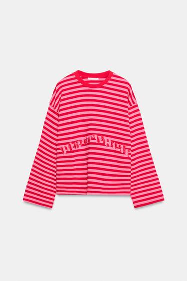Zara Футболка в полоску с текстом