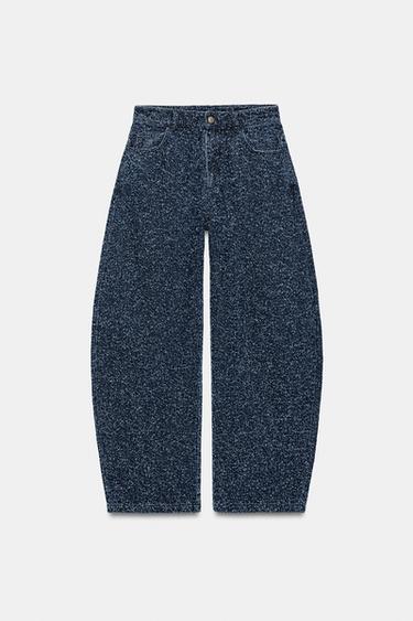 Zara Джинсы  со средней посадкой и фактурной тканью — коллекция ZARA «ZW»