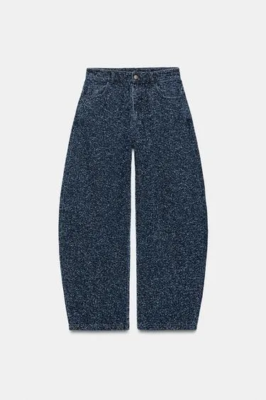Джинсы Wide Leg со средней посадкой и фактурной тканью — Zw Collection- Заказать в России
