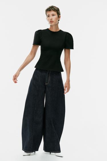 Zara Топ с объемными рукавами