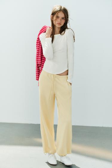 Zara Футболка с вырезом «лодочка»