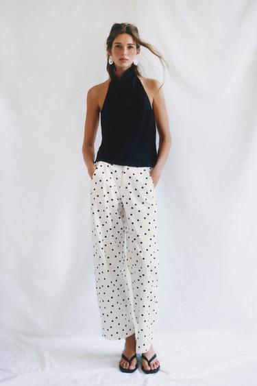 Zara Атласный топ с горловиной халтер