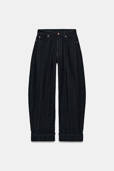 Zara Джинсы баллон со средней посадкой и жаккардовым узором — коллекция ZARA «ZW»