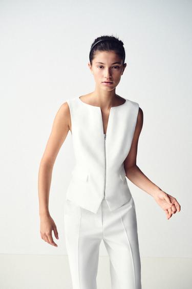 Zara Жилет с вырезом-лодочкой и молнией купить с доставкой.