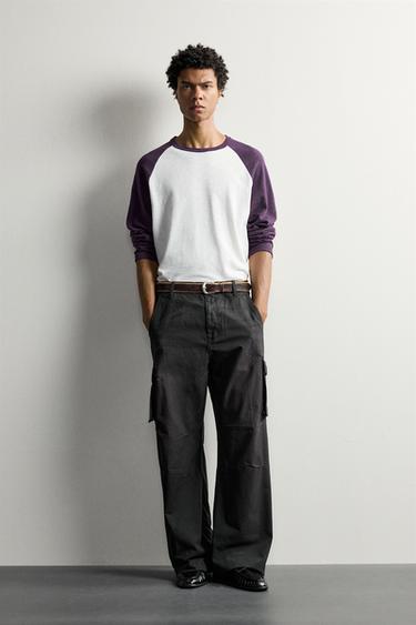 Zara Брюки карго с эффектом брызг