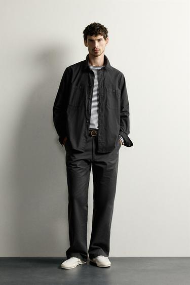 Zara Рубашка стандартной посадки с карманами
