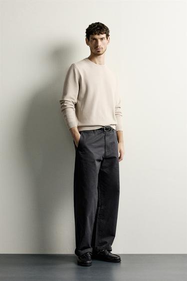Zara Хлопковый свитер классического кроя