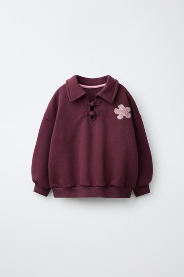 Zara Толстовка поло с застежкой-тогл и вышивкой