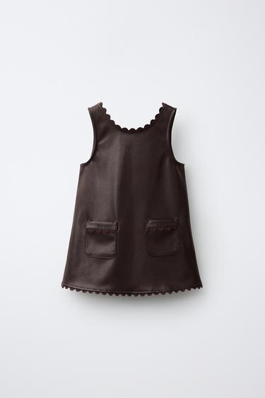 Zara Сарафан из искусственной кожи с волнистой отделкой купить с доставкой.