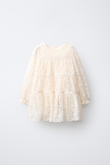 Zara Кружевное платье со вставками