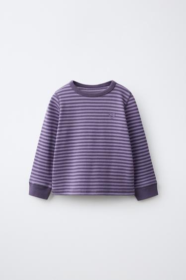 Zara Футболка в полоску с вышивкой «сердце»