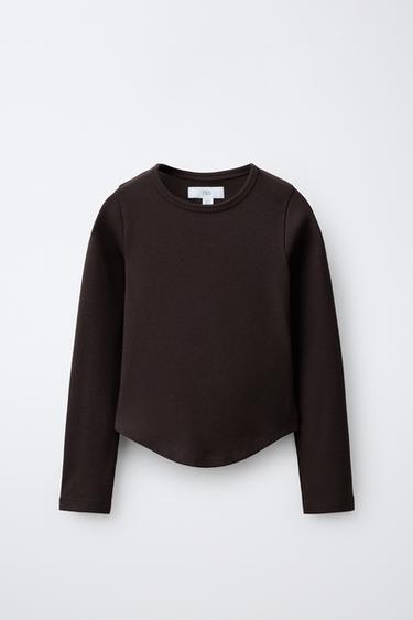 Zara Однотонная футболка с модалом