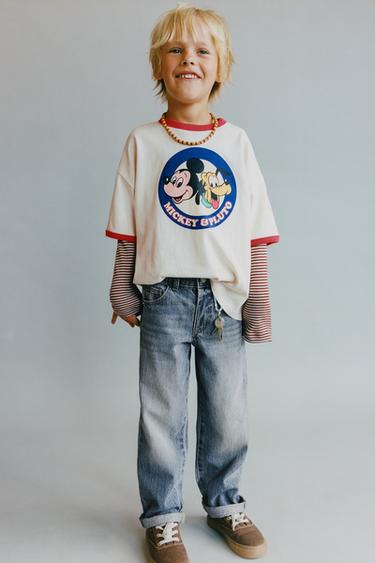 Zara Футболка с контрастной отделкой MICKEY MOUSE & PLUTO © DISNEY