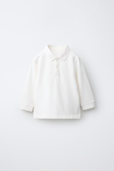 Zara Однотонное поло из ткани пике