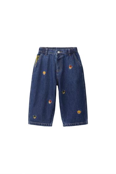 Zara Джинсы баллон с вышивкой «медвежата» купить с доставкой.