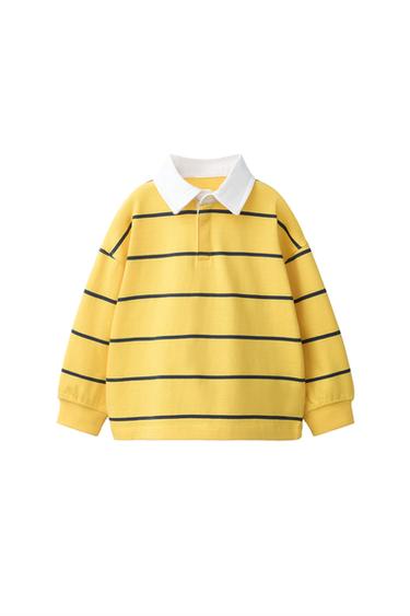 Zara Поло с длинным рукавом и полосатым принтом купить с доставкой.