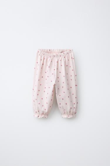 Zara Фактурные брюки с цветочным принтом