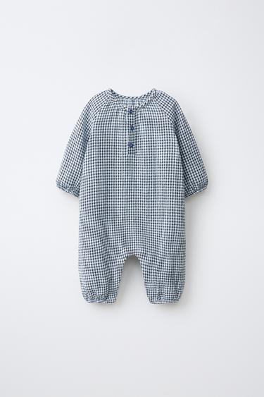 Zara Длинный комбинезон в клетку