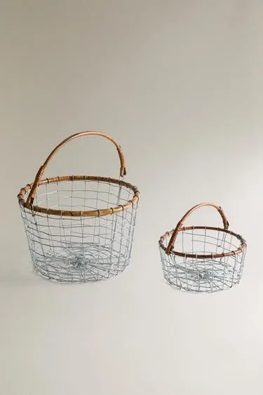 Корзина из металла и ротанга