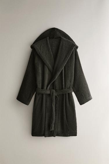 Zara Махровый халат с капюшоном (360 г/м²)
