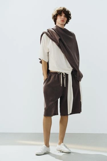Faded drawstring bermuda shorts- Заказать в России