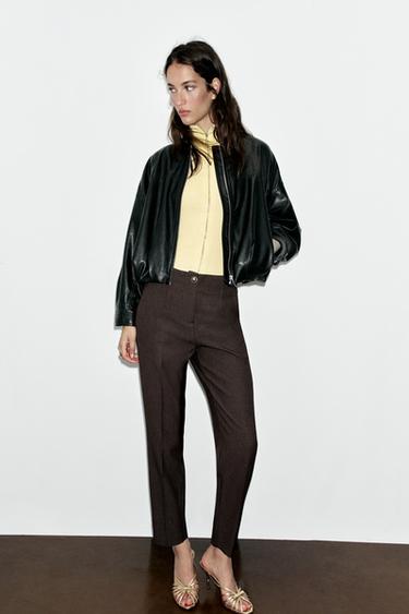 Zara Укороченные брюки с высокой талией