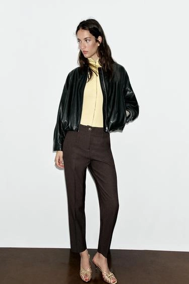 High-waist cropped trousers