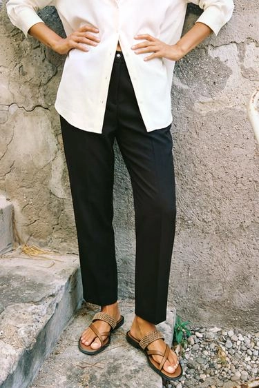 High-waist cropped trousers