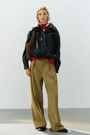 Leather effect bomber jacket- Заказать в России