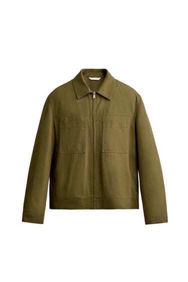 Zara Стёганая рубашка на молнии