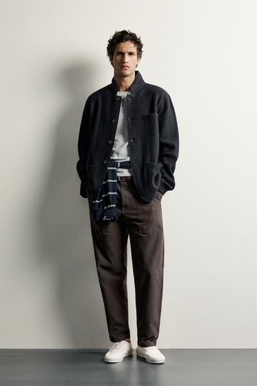 Zara Блейзер свободного кроя из шерстяной смеси