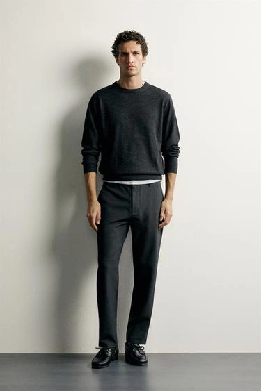 Comfort textured chino trousers- Заказать в России