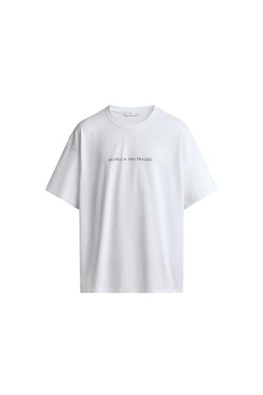 Zara Футболка RELAXED FIT с принтом и нашивкой