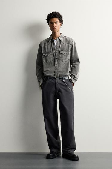 Zara Джинсовая рубашка REGULAR FIT в стиле вестерн