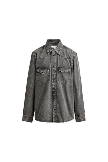 Zara Джинсовая рубашка REGULAR FIT в стиле вестерн