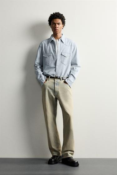 Zara Джинсовая рубашка REGULAR FIT в стиле вестерн