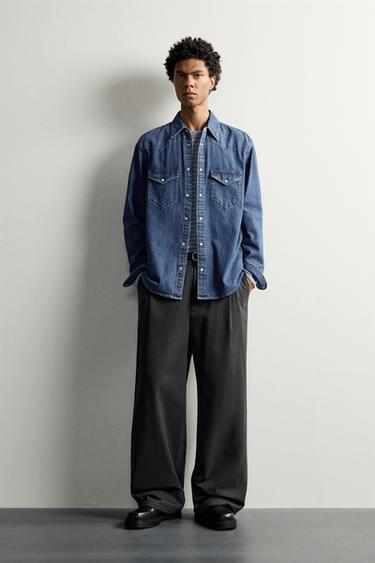 Zara Джинсовая рубашка REGULAR FIT в стиле вестерн