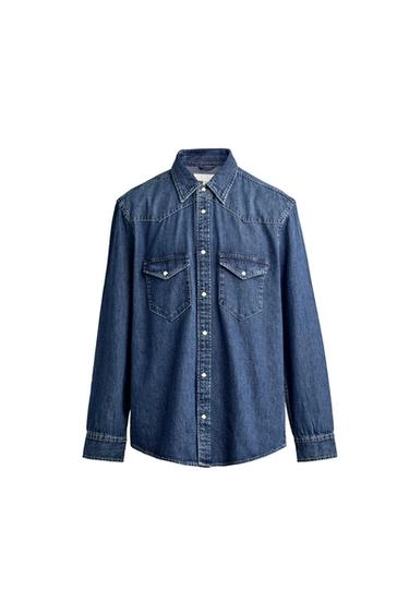 Джинсовая рубашка regular fit в стиле вестерн