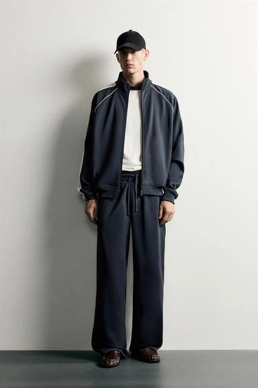 Retro tracksuit trousers with contrast stripe