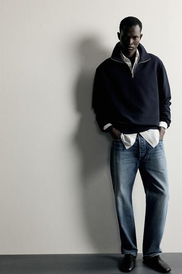 Zara Базовый свитшот с молнией до середины горла